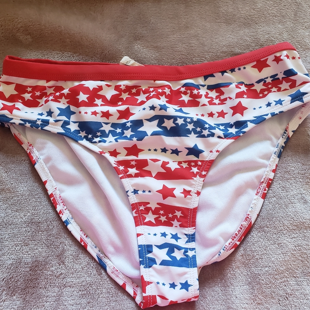 Any item with a  🌹 from my closet is 5 for $20!  4th Of July Bikini Bottoms
